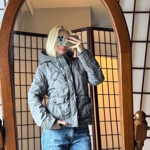 TNA Gray Utility Jacket with Hood